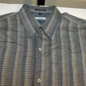 BONTE Woven In Germany DESIGNER BUTTON UP LONG SLEEVE SHIRT Mens XL Gray